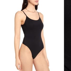 NEW BP Womens XL 16 Black Ribbed Bodysuit‎ Thong Lingerie Nordstrom